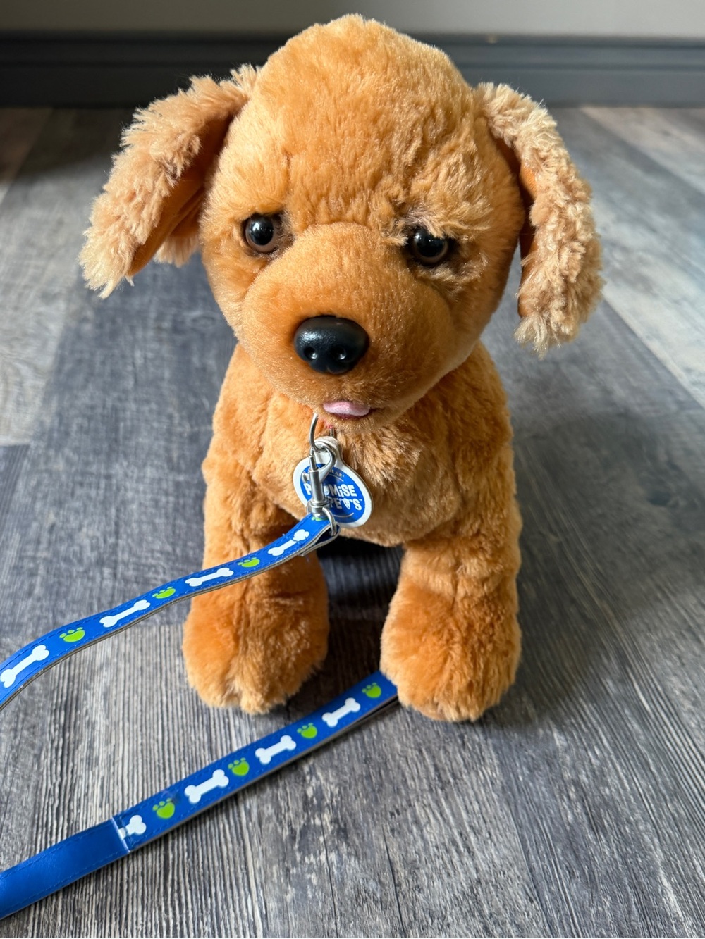 Build-A-Bear Promise Pets Brown Puppy Plush Dog w/ Leash & Collar Stuffed Animal